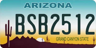 AZ license plate BSB2512