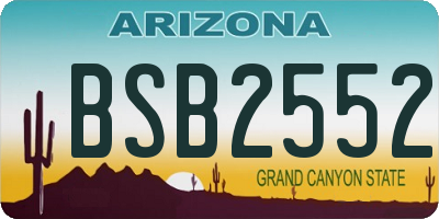 AZ license plate BSB2552