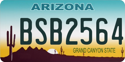 AZ license plate BSB2564