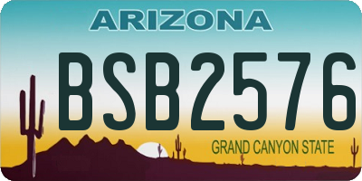 AZ license plate BSB2576