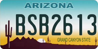 AZ license plate BSB2613