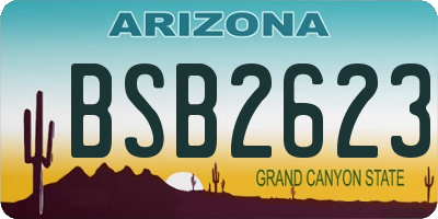 AZ license plate BSB2623