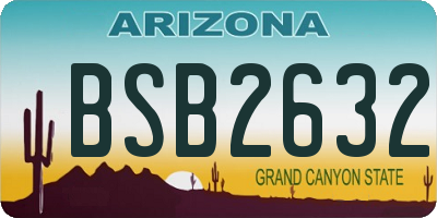 AZ license plate BSB2632