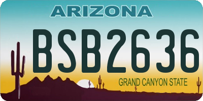 AZ license plate BSB2636