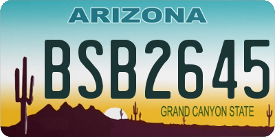 AZ license plate BSB2645