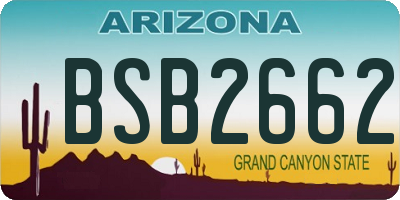 AZ license plate BSB2662