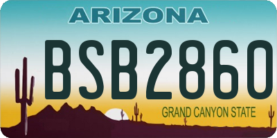 AZ license plate BSB2860