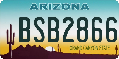 AZ license plate BSB2866