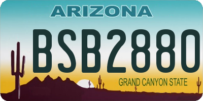 AZ license plate BSB2880