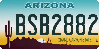 AZ license plate BSB2882
