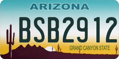 AZ license plate BSB2912