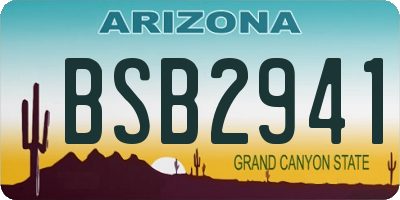 AZ license plate BSB2941