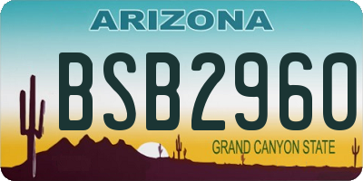 AZ license plate BSB2960