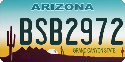 AZ license plate BSB2972