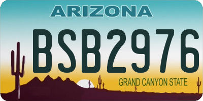 AZ license plate BSB2976