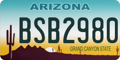 AZ license plate BSB2980