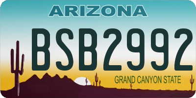 AZ license plate BSB2992