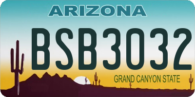 AZ license plate BSB3032