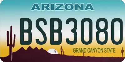 AZ license plate BSB3080
