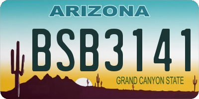 AZ license plate BSB3141