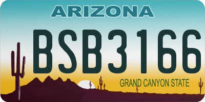 AZ license plate BSB3166