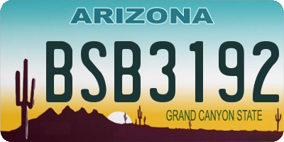AZ license plate BSB3192