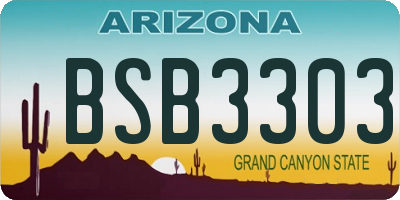 AZ license plate BSB3303