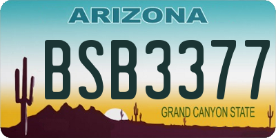 AZ license plate BSB3377