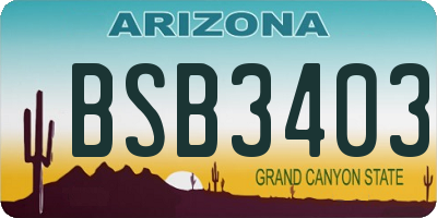AZ license plate BSB3403