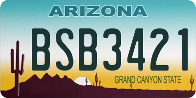 AZ license plate BSB3421