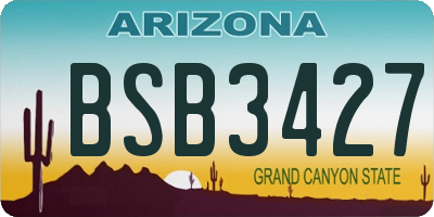 AZ license plate BSB3427