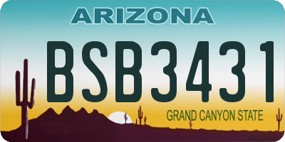 AZ license plate BSB3431