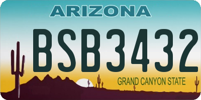 AZ license plate BSB3432