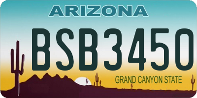 AZ license plate BSB3450