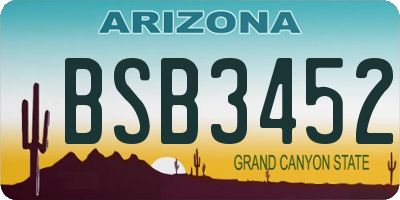 AZ license plate BSB3452