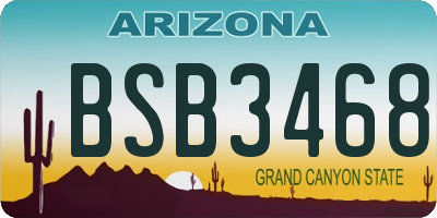 AZ license plate BSB3468