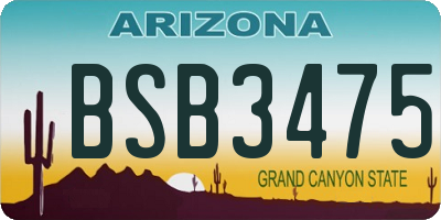 AZ license plate BSB3475