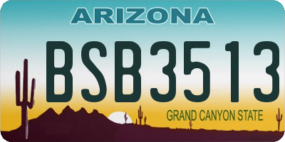 AZ license plate BSB3513