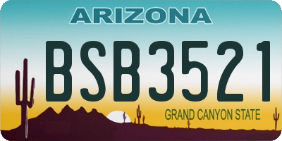 AZ license plate BSB3521