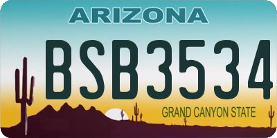 AZ license plate BSB3534
