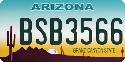 AZ license plate BSB3566