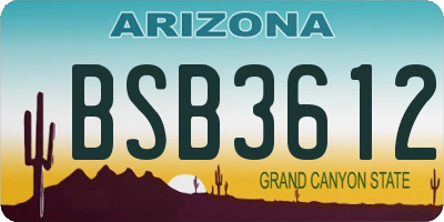 AZ license plate BSB3612