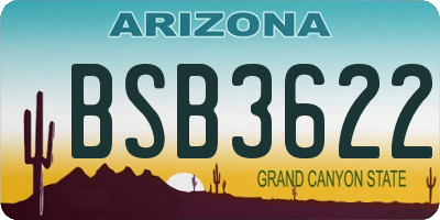 AZ license plate BSB3622
