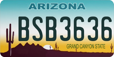 AZ license plate BSB3636