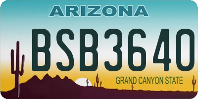 AZ license plate BSB3640