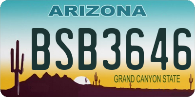 AZ license plate BSB3646