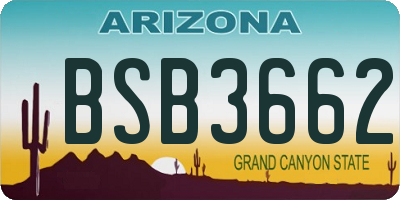 AZ license plate BSB3662
