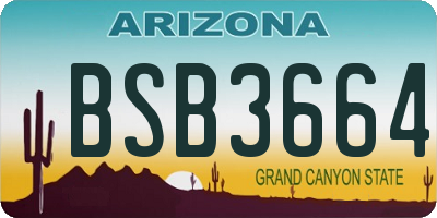 AZ license plate BSB3664