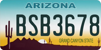 AZ license plate BSB3678