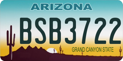 AZ license plate BSB3722